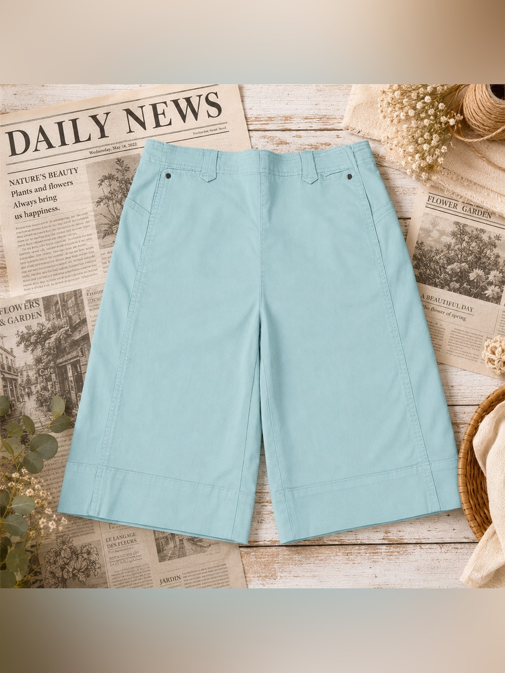 Maeve Light Blue Bermuda Shorts